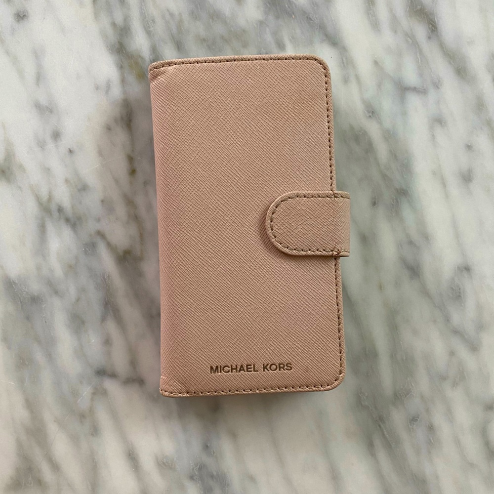 Original Michael Kors Saffiano Leather Folio Case iPhone 8, iPhone 7